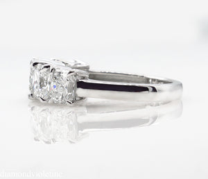 GIA 3.16CT ESTATE VINTAGE RADIANT DIAMOND ENGAGEMENT WEDDING BAND RING PLATINUM