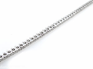 7.50CT ESTATE VINTAGE ROUND DIAMOND TENNIS NECKLACE 14K WHITE GOLD