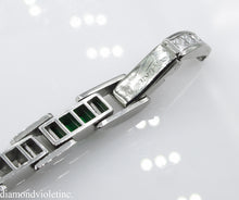 Load image into Gallery viewer, 9.10CT ESTATE VINTAGE PRINCESS DIAMOND EMERALD CHANNEL SET TENNIS BRACELET PLAT