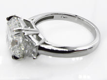 Load image into Gallery viewer, GIA 3.55CT ESTATE VINTAGE CUSHION DIAMOND 3 STONE ENGAGEMENT WEDDING RING PLAT