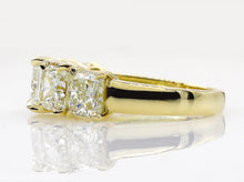 Load image into Gallery viewer, 4.07CT ESTATE VINTAGE RADIANT DIAMOND ENGAGEMENT WEDDING BAND RING 18K YG