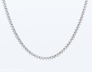 7.50CT ESTATE VINTAGE ROUND DIAMOND TENNIS NECKLACE 14K WHITE GOLD