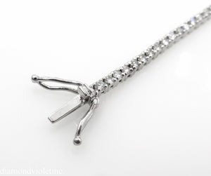 2.50CT ESTATE VINTAGE ROUND DIAMOND TENNIS BRACELET 14K WHITE GOLD