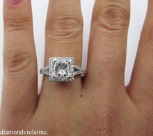 Load image into Gallery viewer, GIA 1.48CT ESTATE VINTAGE PRINCESS DIAMOND ENGAGEMENT WEDDING RING 18K WG E VS1