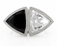 Load image into Gallery viewer, GIA 3.88CT ESTATE VINTAGE CROSSOVER DIAMOND ONYX ENGAGEMENT WEDDING RING PLAT