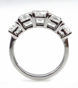 GIA 3.16CT ESTATE VINTAGE RADIANT DIAMOND ENGAGEMENT WEDDING BAND RING PLATINUM