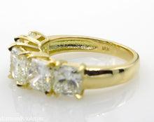 Load image into Gallery viewer, 4.07CT ESTATE VINTAGE RADIANT DIAMOND ENGAGEMENT WEDDING BAND RING 18K YG