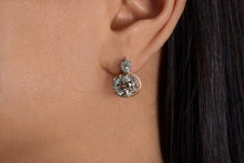 Load image into Gallery viewer, Victorian GIA 5.21ct Old European Diamond Dangling Platinum 18K Rose Gold Earrings