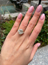 Load image into Gallery viewer, GIA Shy 6ct Estate Vintage Oval Diamond Engagement Wedding 18k YG Platinum Ring