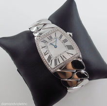 Load image into Gallery viewer, Authentic Cartier La Dona Ladies 29mm by 27mm Watch 18k White Gold bezel with diamond set