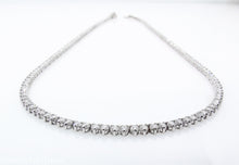 Load image into Gallery viewer, 7.50CT ESTATE VINTAGE ROUND DIAMOND TENNIS NECKLACE 14K WHITE GOLD