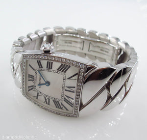 Authentic Cartier La Dona Ladies 29mm by 27mm Watch 18k White Gold bezel with diamond set