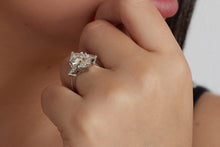 Load image into Gallery viewer, RESERVED... GIA 5.13ct Estate Vintage Marquise Diamond 3 Stone Engagement Wedding Platinum Ring