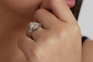 RESERVED... GIA 5.13ct Estate Vintage Marquise Diamond 3 Stone Engagement Wedding Platinum Ring