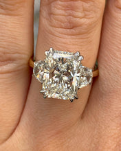 Load image into Gallery viewer, GIA 5.79ct Estate Vintage Radiant Diamond Three-stone Engagement Wedding Ring Plat/18k YG