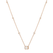 Load image into Gallery viewer, GIA 1.50ct Light Cognac Diamond by The Yard Necklace 14k Rose Gold