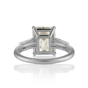 GIA 4.50ct Estate Vintage Emerald cut Diamond Engagement Wedding Platinum Ring