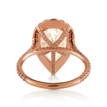 Load image into Gallery viewer, GIA 4.02ct Estate Vintage Pear Diamond Engagement Wedding 18k Rose Gold Ring