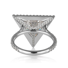 Load image into Gallery viewer, GIA 4.01ct Estate Vintage Trillion Diamond Halo Engagement Wedding Platinum Ring