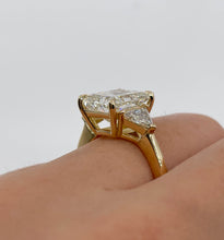 Load image into Gallery viewer, GIA 3.57ct Estate Vintage Radiant Diamond Engagement Wedding 18k Yellow Gold Ring 