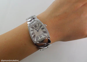 Authentic Cartier La Dona Ladies 29mm by 27mm Watch 18k White Gold bezel with diamond set