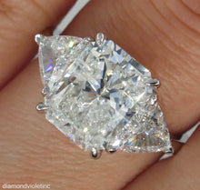 Load image into Gallery viewer, GIA 4.01CT Estate Vintage Radiant Diamond 3 Stone Engagement Wedding Platinum Ring