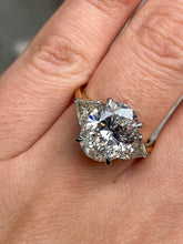 Load image into Gallery viewer, GIA Shy 5ct Estate Vintage Oval Diamond Engagement Wedding 18k YG Platinum Ring