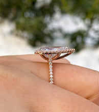 Load image into Gallery viewer, GIA 4.02ct Estate Vintage Pear Diamond Engagement Wedding 18k Rose Gold Ring 