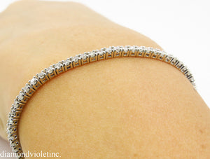 2.50CT ESTATE VINTAGE ROUND DIAMOND TENNIS BRACELET 14K WHITE GOLD