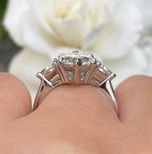 Load image into Gallery viewer, RESERVED... GIA 5.13ct Estate Vintage Marquise Diamond 3 Stone Engagement Wedding Platinum Ring