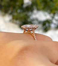 Load image into Gallery viewer, GIA 4.02ct Estate Vintage Pear Diamond Engagement Wedding 18k Rose Gold Ring 