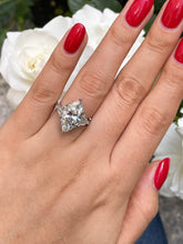 Load image into Gallery viewer, RESERVED... GIA 5.13ct Estate Vintage Marquise Diamond 3 Stone Engagement Wedding Platinum Ring