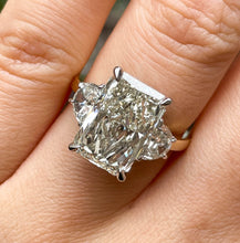 Load image into Gallery viewer, GIA 6.04ct Estate Vintage Radiant Diamond Engagement Wedding 18k Yellow Gold Platinum Ring