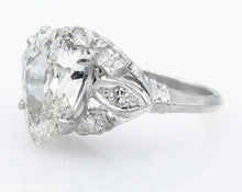 Load image into Gallery viewer, GIA 3.08CT ANTIQUE VINTAGE OLD MINE PEAR DIAMOND ENGAGEMENT WEDDING RING PLAT