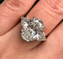 Load image into Gallery viewer, GIA Shy 6ct Estate Vintage Oval Diamond Engagement Wedding 18k YG Platinum Ring