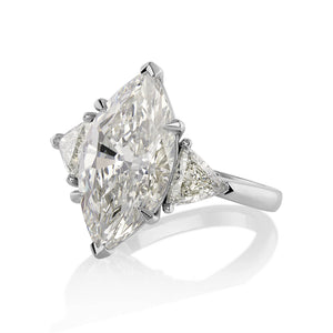 RESERVED... GIA 5.13ct Estate Vintage Marquise Diamond 3 Stone Engagement Wedding Platinum Ring