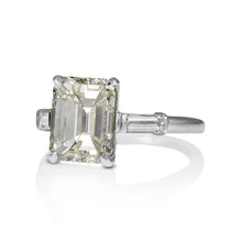 Load image into Gallery viewer, GIA 4.50ct Estate Vintage Emerald cut Diamond Engagement Wedding Platinum Ring