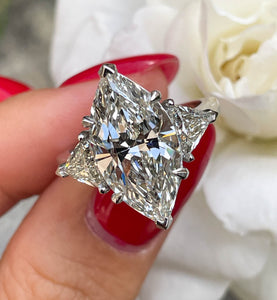 RESERVED... GIA 5.13ct Estate Vintage Marquise Diamond 3 Stone Engagement Wedding Platinum Ring