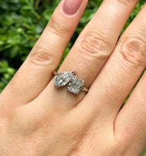 Load image into Gallery viewer, GIA 2.19ct Estate Radiant Pear Diamond Right-hand Platinum Ring