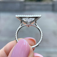 Load image into Gallery viewer, GIA 4.01ct Estate Vintage Trillion Diamond Halo Engagement Wedding Platinum Ring