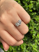 Load image into Gallery viewer, GIA 2.19ct Estate Radiant Pear Diamond Right-hand Platinum Ring