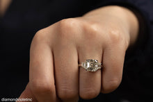 Load image into Gallery viewer, GIA Shy 5 ct Estate Vintage Asscher Diamond 3 Stone Enagagement Wedding Platinum Ring 