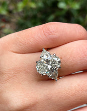 Load image into Gallery viewer, GIA Shy 6ct Estate Vintage Oval Diamond Engagement Wedding 18k YG Platinum Ring