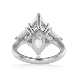 RESERVED... GIA 5.13ct Estate Vintage Marquise Diamond 3 Stone Engagement Wedding Platinum Ring