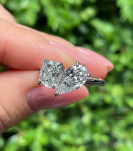 Load image into Gallery viewer, GIA 2.19ct Estate Radiant Pear Diamond Right-hand Platinum Ring