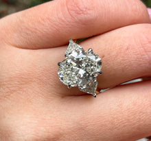 Load image into Gallery viewer, GIA Shy 6ct Estate Vintage Oval Diamond Engagement Wedding 18k YG Platinum Ring