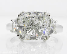 Load image into Gallery viewer, GIA 3.55CT ESTATE VINTAGE CUSHION DIAMOND 3 STONE ENGAGEMENT WEDDING RING PLAT