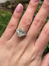 Load image into Gallery viewer, GIA Shy 6ct Estate Vintage Oval Diamond Engagement Wedding 18k YG Platinum Ring