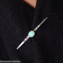 Load image into Gallery viewer, 2.48ct Antique Vintage Edwardian Opal and Rose cut Diamond Silver Brooch Bar-Pin