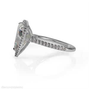 RESERVED... GIA 6.01ct Estate Vintage Trillion Diamond Halo Engagement Weeding Platinum Ring